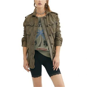 NWT Free People Not Your Brother’s Surplus Army Utility Jacket in Olive Green XS